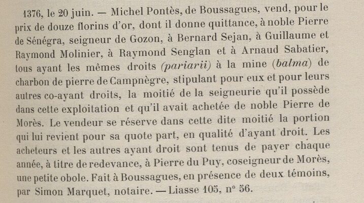 Zoom d'une page d'un livre avec environ 14 lignes